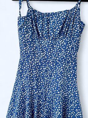 Blue White Floral Romper S